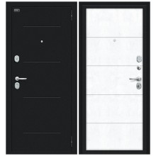 Входная дверь Браво Граффити-1 Букле черное/Snow Art