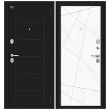 Входная дверь Браво Граффити-5 Букле черное/Snow Art