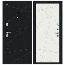 Входная дверь Браво Граффити-5 Букле черное/Super White
