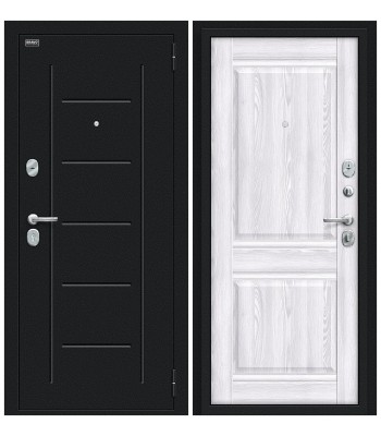 Входная дверь Браво Некст Kale Букле черное/Riviera Ice
