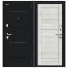 Входная дверь Браво Техно Букле черное/Bianco Veralinga