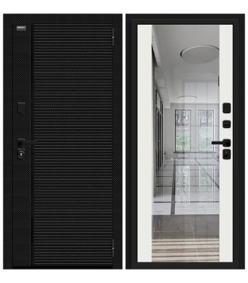 Входная дверь Браво Лайнер-3 Black Carbon/Off-white