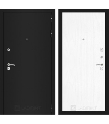 Входная дверь Лабиринт CLASSIC шагрень черная 07 - Белое дерево