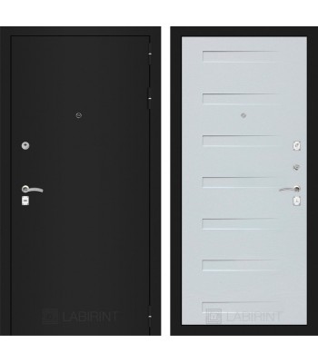 Входная дверь Лабиринт CLASSIC шагрень черная 14 - Дуб кантри белый