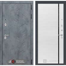 Входная дверь Лабиринт Бетон 22 - Белый софт, черная вставка