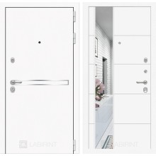 Входная дверь Лабиринт Лайн WHITE с Зеркалом 19 - Белый софт