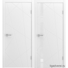 Межкомнатная дверь Лига Fiesta (Эмаль белая) стекло белое