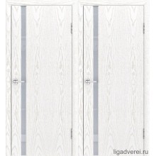 Межкомнатная дверь Лига Модерн 1 Ясень альба (стекло белое)