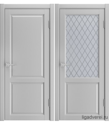 Межкомнатная дверь Лига Silver (Эмалит светло-серый)