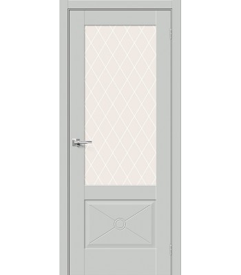 Дверь межкомнатная Браво Прима-13.Ф2.0.0 ДО Grey Matt / White Сrystal