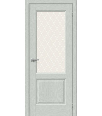 Дверь межкомнатная Браво Неоклассик-33 ДО Grey Wood / White Сrystal