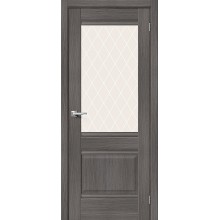Дверь межкомнатная Браво Прима-3 ДО Grey Veralinga / White Сrystal