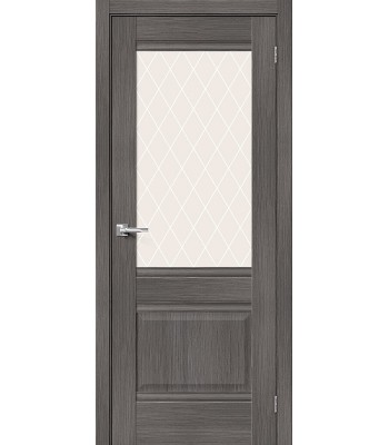 Дверь межкомнатная Браво Прима-3 ДО Grey Veralinga / White Сrystal