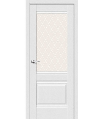 Дверь межкомнатная Браво Прима-3 ДО Virgin  / White Сrystal