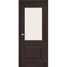 Дверь межкомнатная Браво Прима-3 ДО Wenge Melinga / White Сrystal