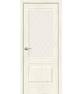 Дверь межкомнатная Браво Прима-3 ДО Nordic Oak / White Сrystal