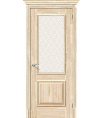 Дверь межкомнатная Браво Классико-13 ДО Без отделки / White Сrystal
