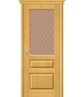 Дверь межкомнатная Браво М5 ДО Т-04 (Медовый) / Кристалл