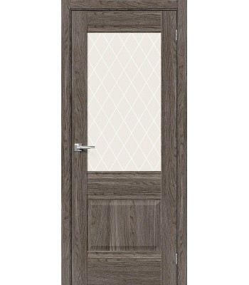 Дверь межкомнатная Браво Прима-3 ДО Ash Wood / White Сrystal