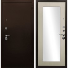 Входная дверь Ратибор ОПТИМА 3К зеркало лиственница беж